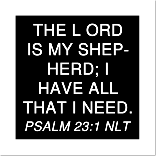 Psalm 23:1 New Living Translation (NLT)  Text Posters and Art